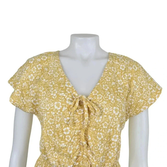 NWT Roxy  Dress Floral Sundress Simple Thoughts Yellow Size Medium - Picture 6 of 14